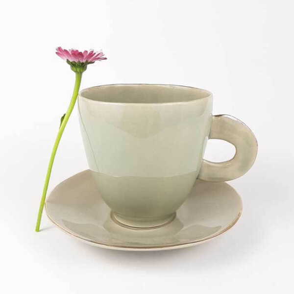 Coffee cup GOLD STRIPE gray