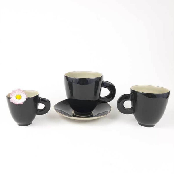 Coffee cup GOLD STRIPE black