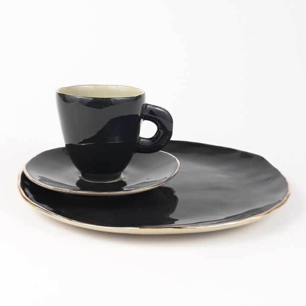 Espresso cup GOLD STRIPE black