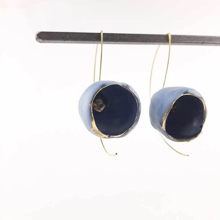 kolczyki porcelanowe błękitne