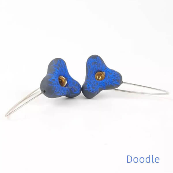 Kolczyki porcelanowe DOODLE blue